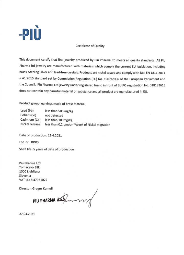 Сертифікат якості виробника