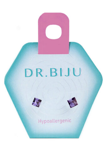 Сережки Квадрат 4.0 мм Танзаніт